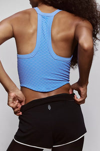 FP Movement All Clear V Neck Jacquard Cami in Riviera Blue Holiday