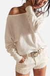 Free People Jess Long Sleeve Top in Ivory