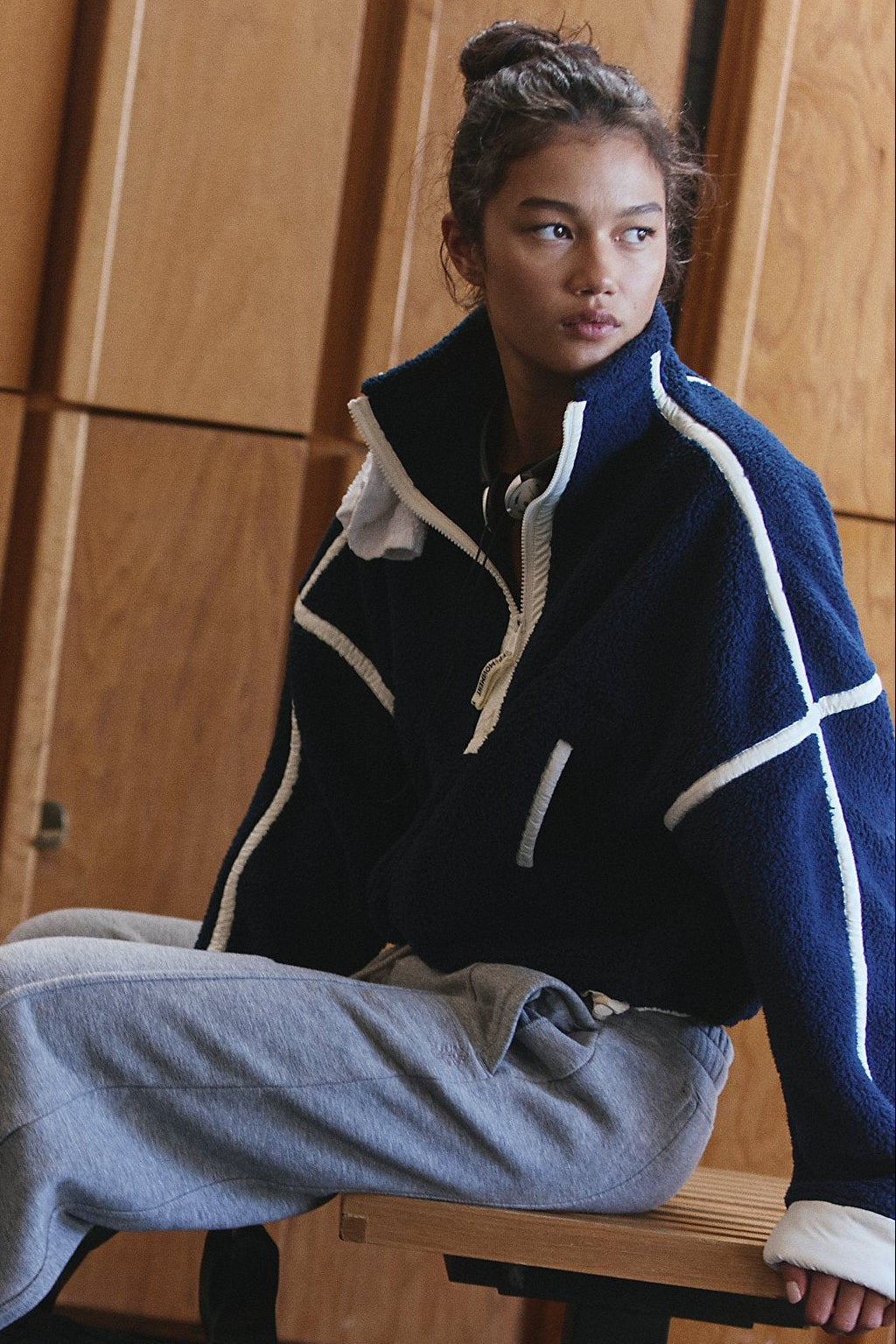 FP Movement Mountain High Half-Zip Fleece in Navy Combo