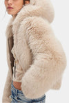 Free People Louder Please Fur Jacket in Almond Flour