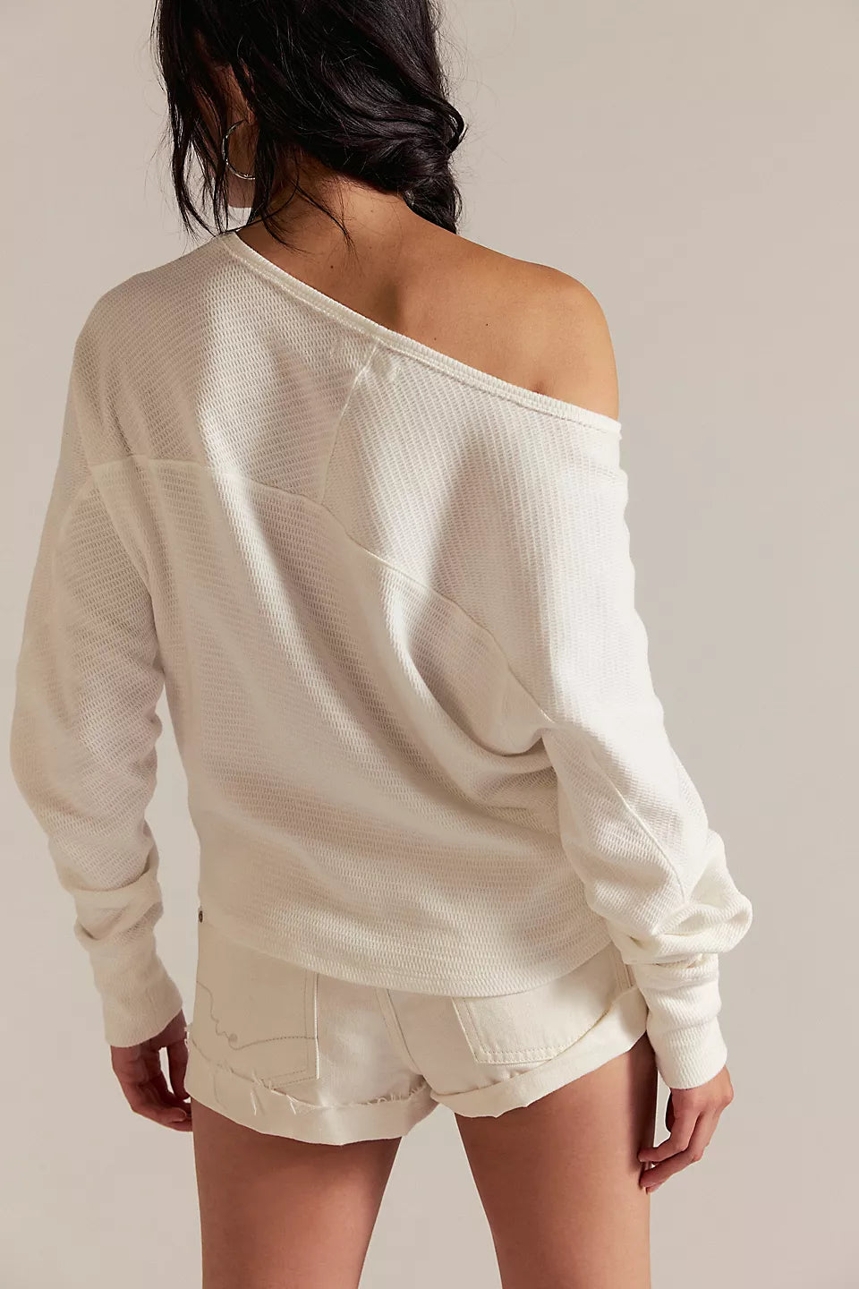 Free People Jess Long Sleeve Top in Ivory