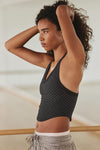 FP Movement All Clear V Neck Jacquard Cami in Black Holiday