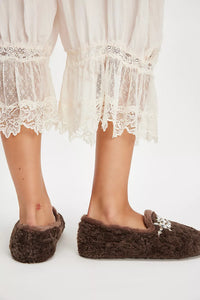 Free People Slumber Party Loafer Slippers in Chocolate