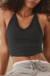 FP Movement All Clear V Neck Jacquard Cami in Black Holiday