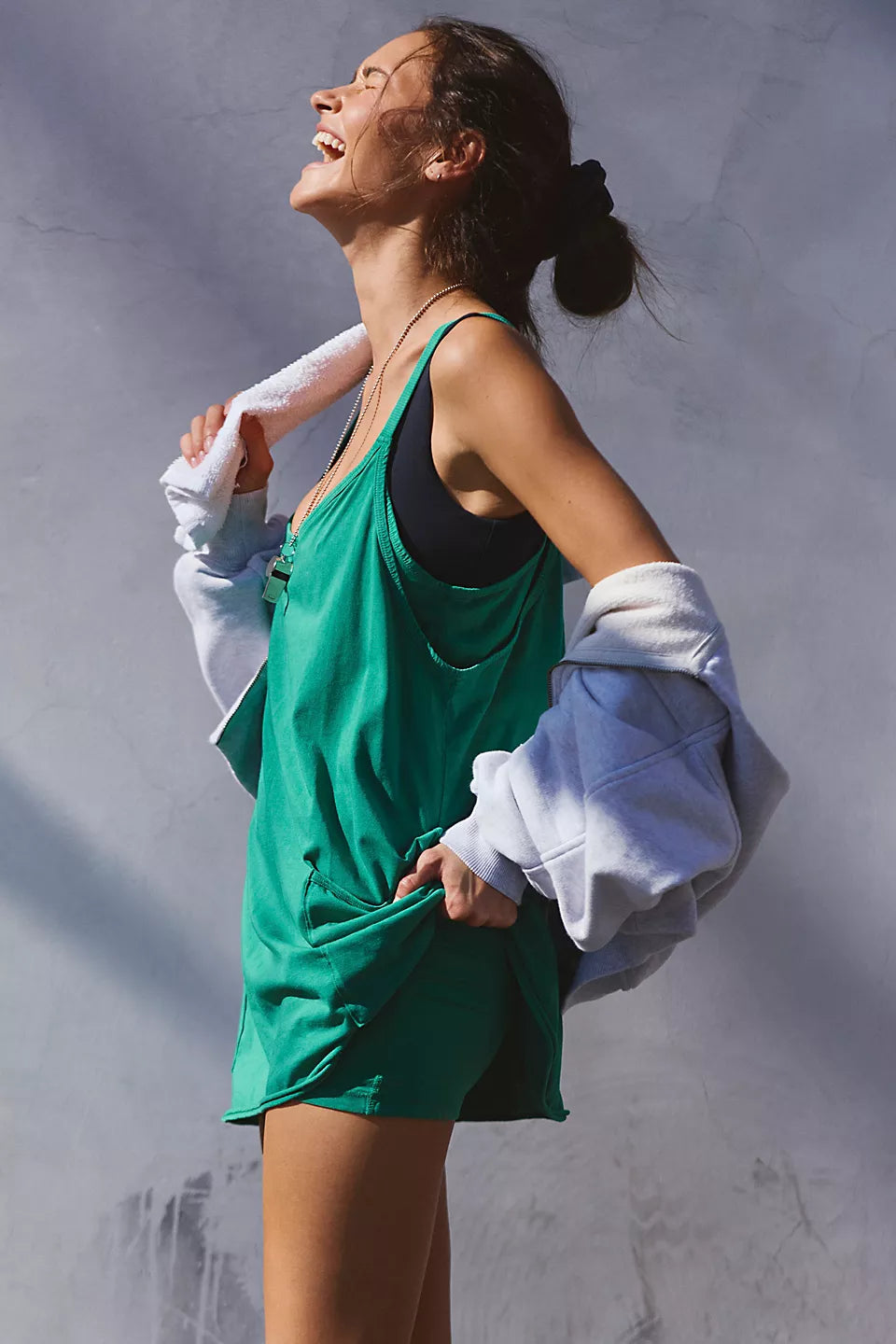 FP Movement Hot Shot Mini Dress in Green Glow