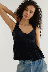 Free People Petal Party Shapeless Cami in Black