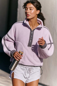 FP Movement Mountain High Half-Zip Fleece In Lilac W Vintage Black