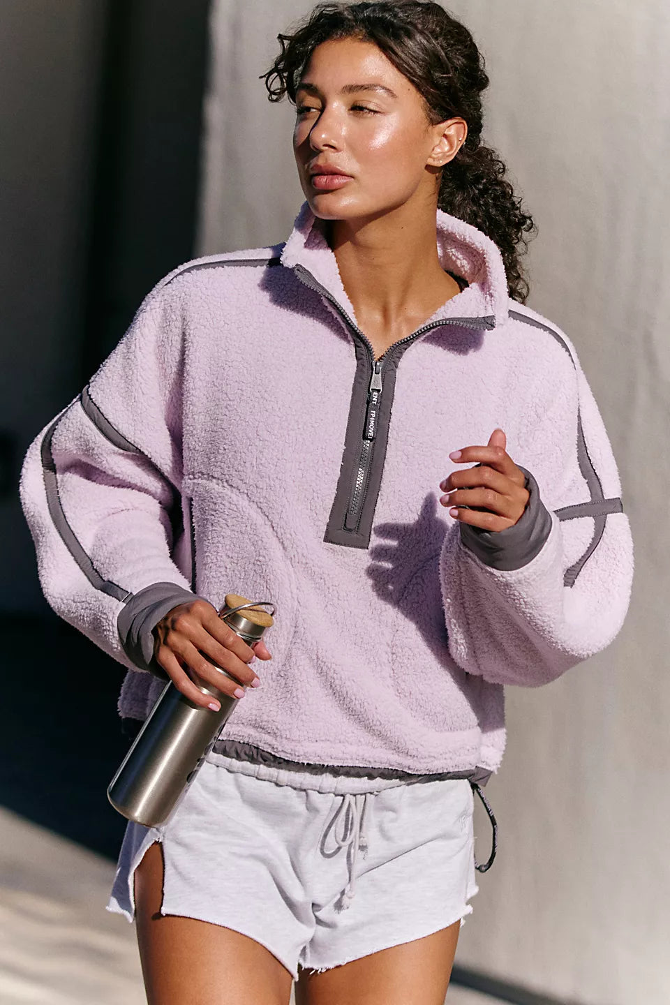 FP Movement Mountain High Half-Zip Fleece In Lilac W Vintage Black