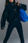 FP Movement Mountain High Shine Half Zip Fleece in Black Combo
