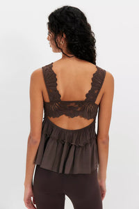 Free People Petal Party Shapeless Cami in Shaved Chocolate