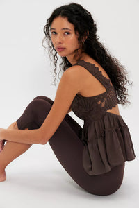 Free People Petal Party Shapeless Cami in Shaved Chocolate