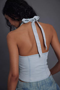 Free People Ramona Denim Halter Top