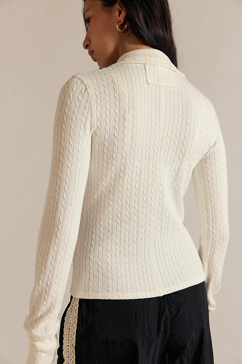 Free People Brunch Girl Zip Up Sweater