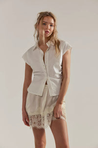 Free People Meet In The Middle Half Slip Skirt in Tofu