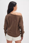 Free People Jess Long Sleeve Top in Coco Brown Heather