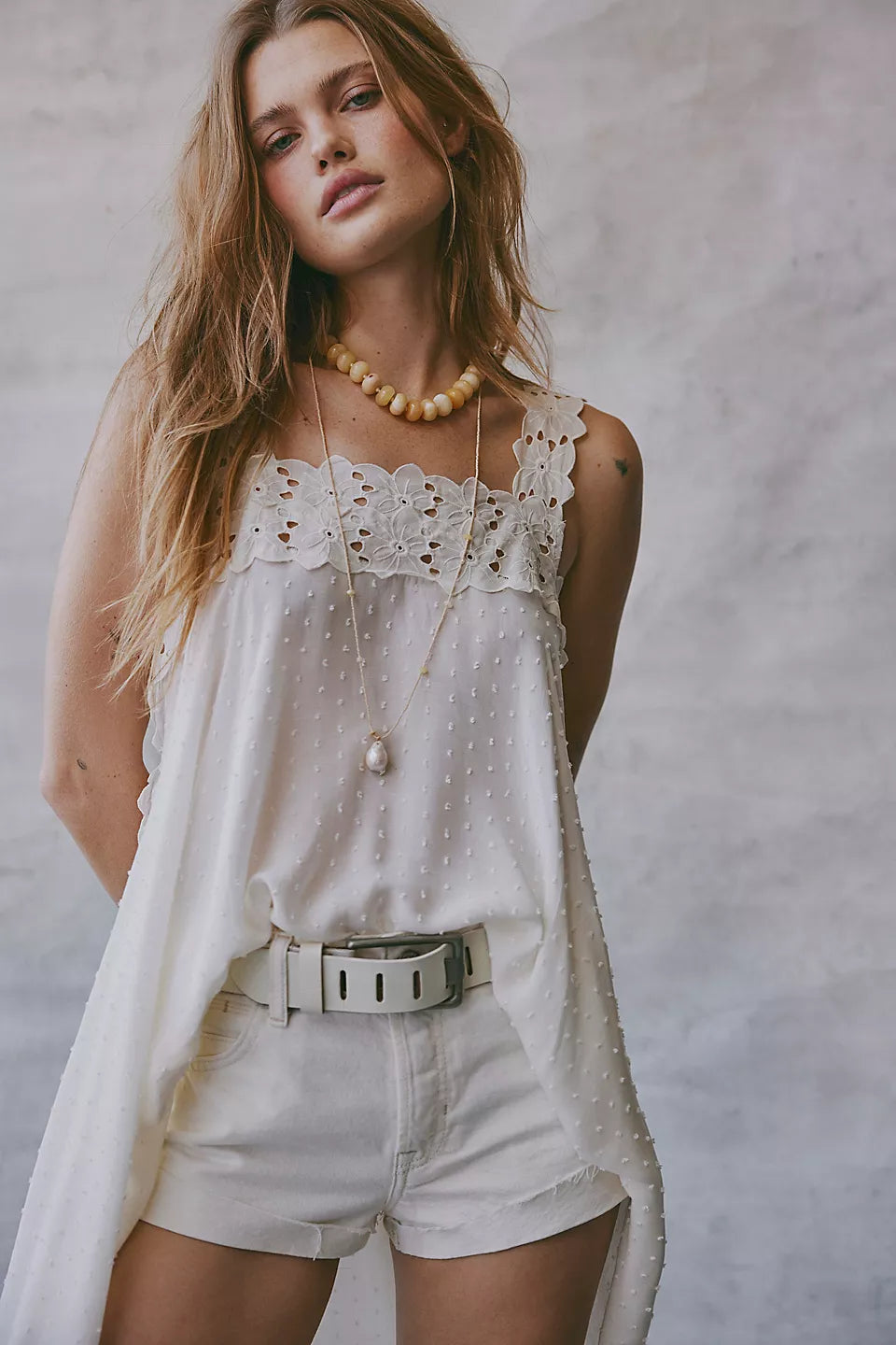 Free People Cali Cuffed Shorts in Soft White