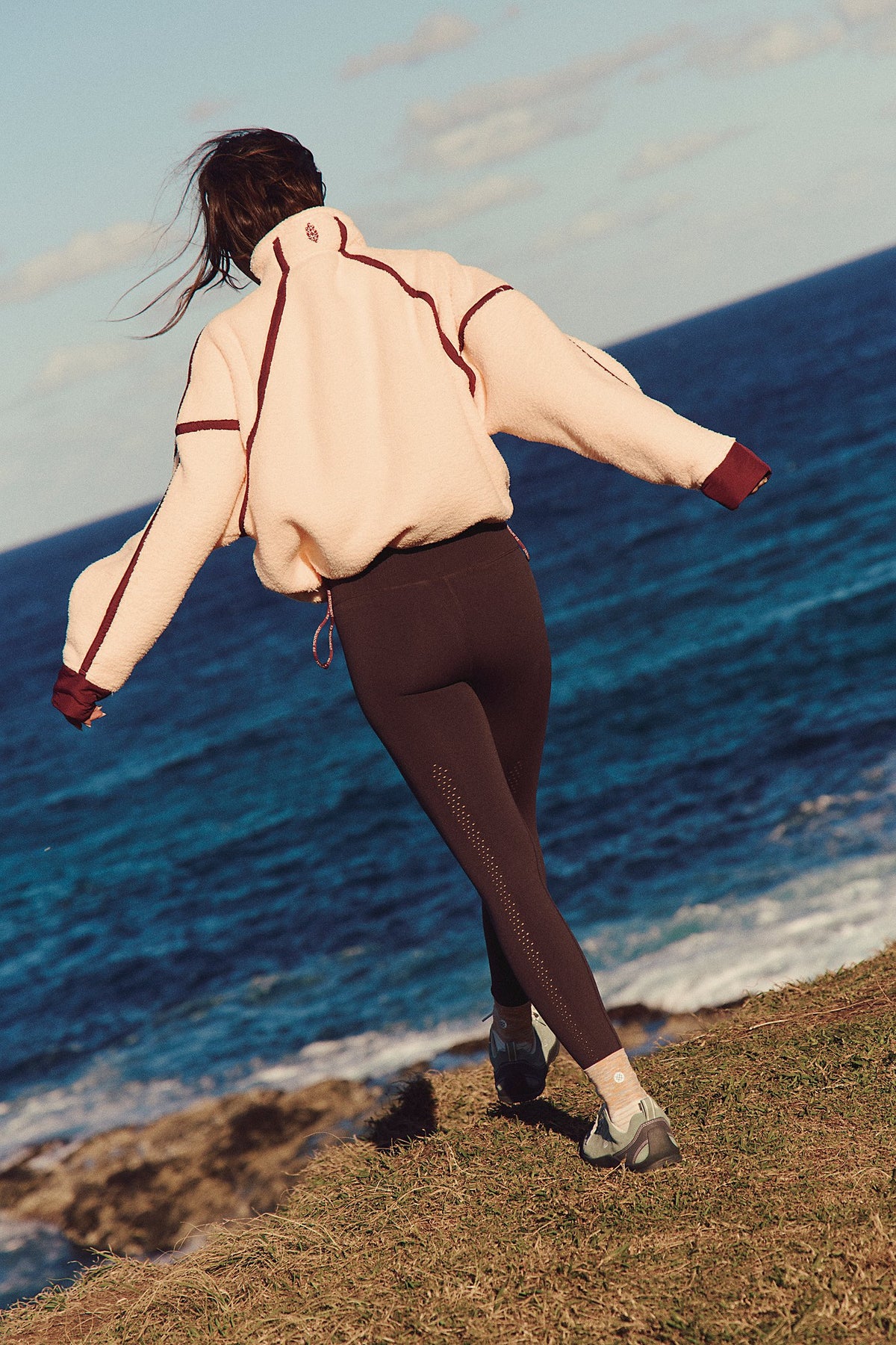 FP Movement Mountain High Half-Zip Fleece in Pina Colada/Red Velvet