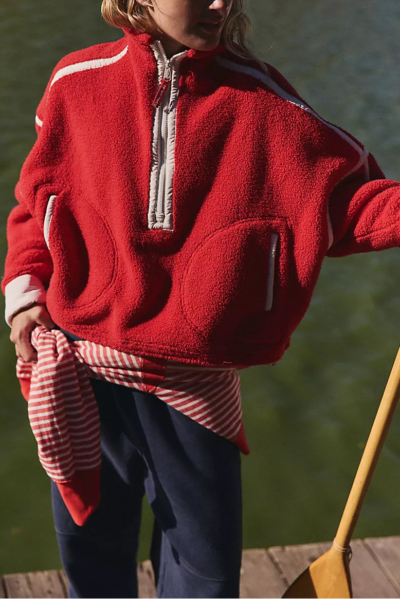 FP Movement Mountain High Half-Zip Fleece in Winterberry Combo