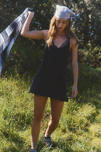 FP Movement Hot Shot Mini Dress in Black