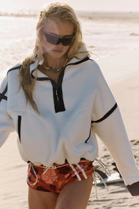 FP Movement Mountain High Half-Zip Fleece in White Combo