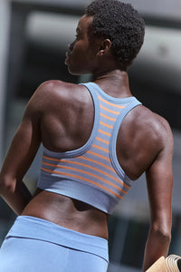 FP Movement Go To Striped Sports Bra in Blue Ash
