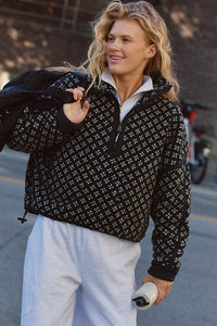 FP Movement Mountain High Printed Half-Zip Fleece in Black Combo Birdseye