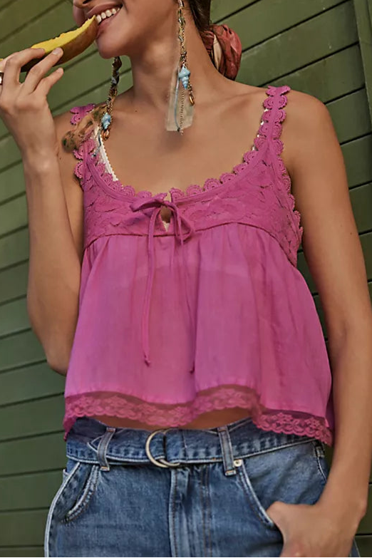 Free People Stevie Lace Tank Top