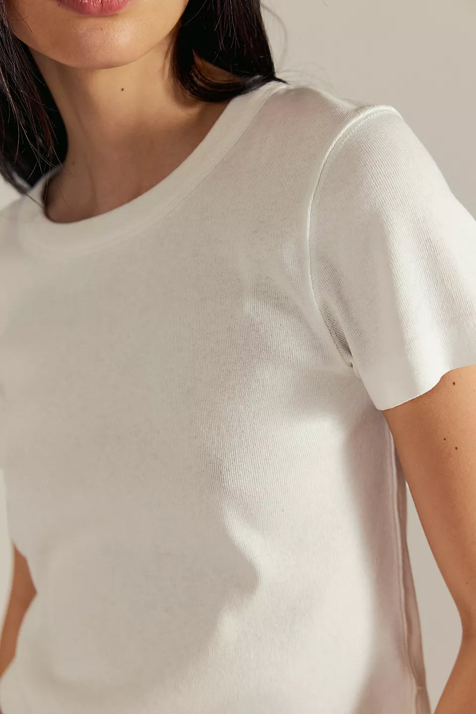 Free People Atlas Crew Tee in Clean Ivory