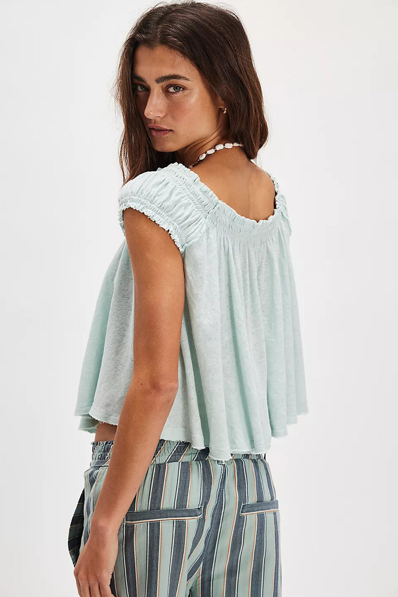 Free People Dahlia Tee in Skyride