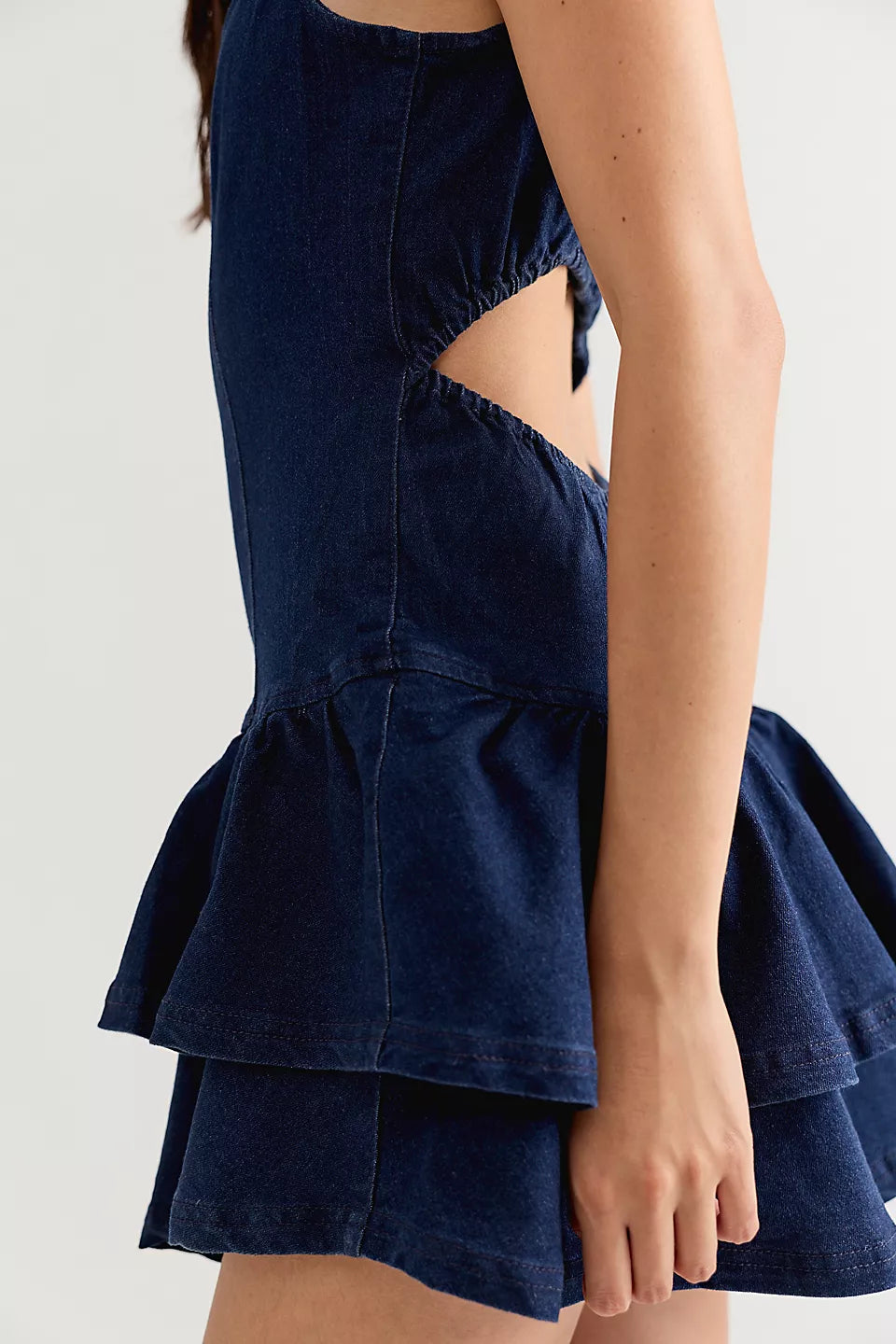 Free People Slow Burn Denim Mini Dress