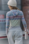 FP Movement Breathe Easy Printed Layer in Plaid Fairisle Titan