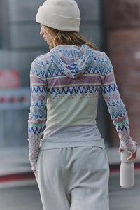 FP Movement Breathe Easy Printed Layer in Plaid Fairisle Titan