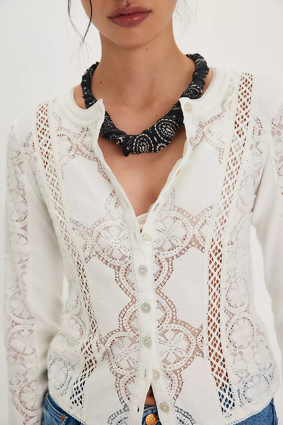 Free People Jae Knit Long Sleeve Top