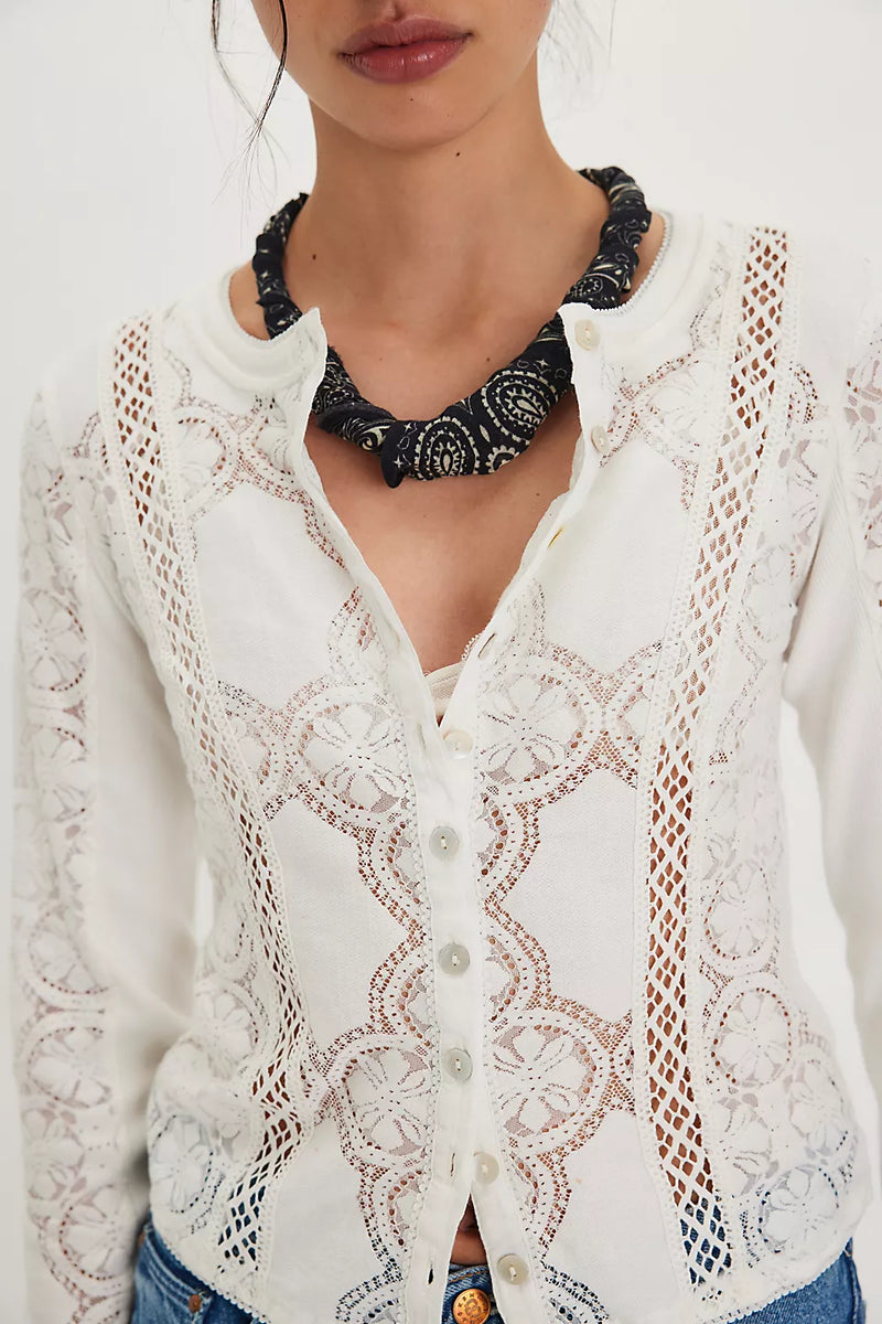 Free People Jae Knit Long Sleeve Top