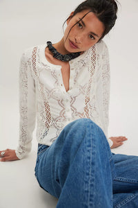 Free People Jae Knit Long Sleeve Top