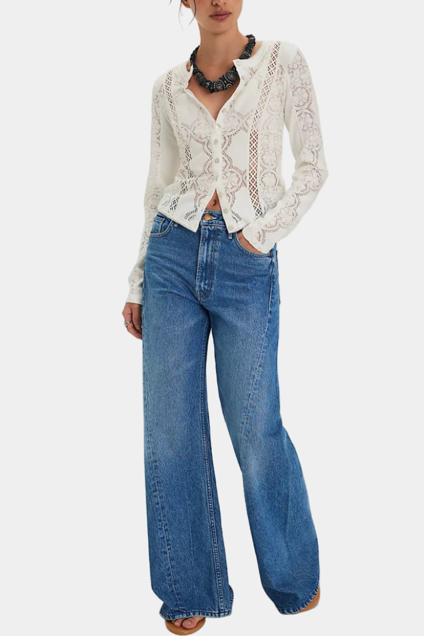 Free People Jae Knit Long Sleeve Top
