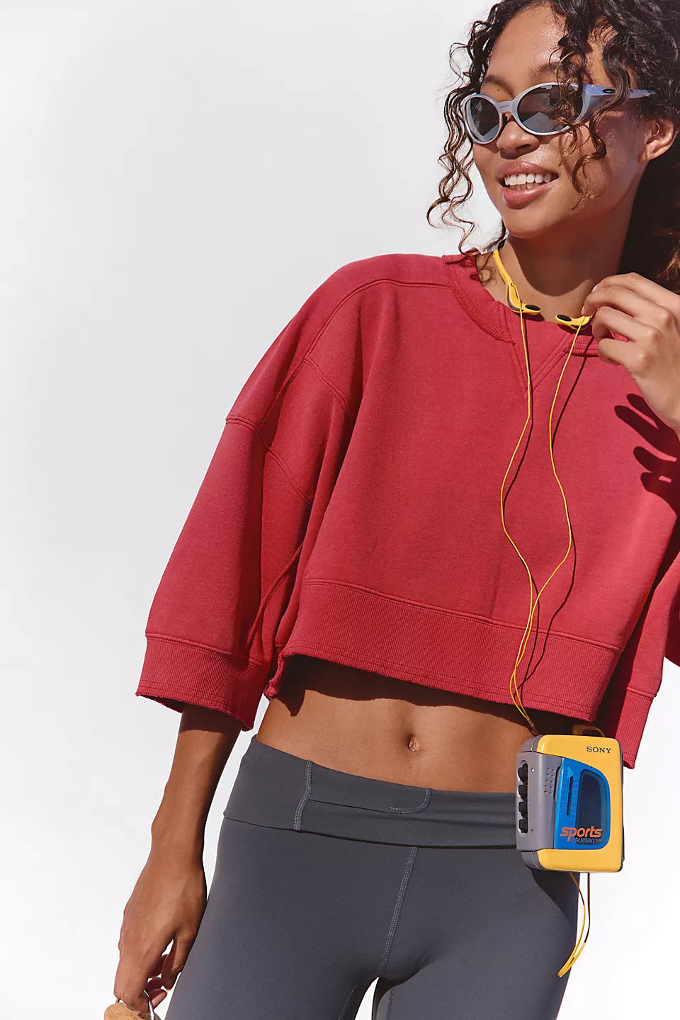 FP Movement Short Sleeve Intercept Pullover in Candy Apple