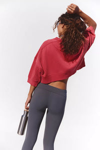 FP Movement Short Sleeve Intercept Pullover in Candy Apple
