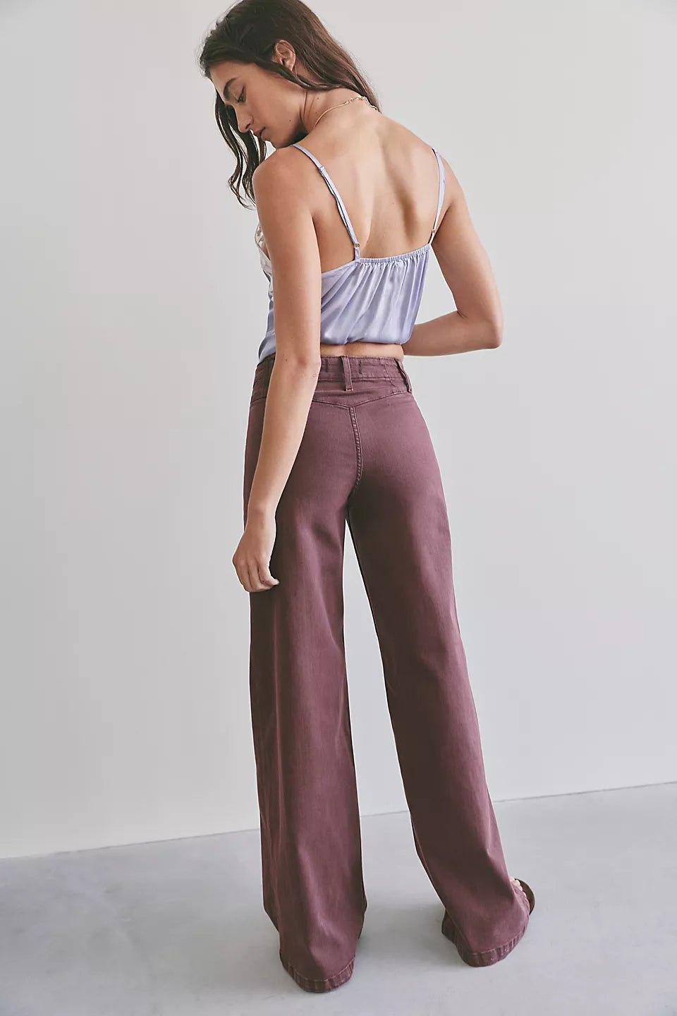 Free People Libre Wide Leg Jeans in Rum Running
