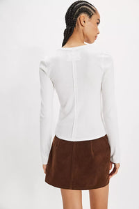Free People Neria Long Sleeve Top in Ivory