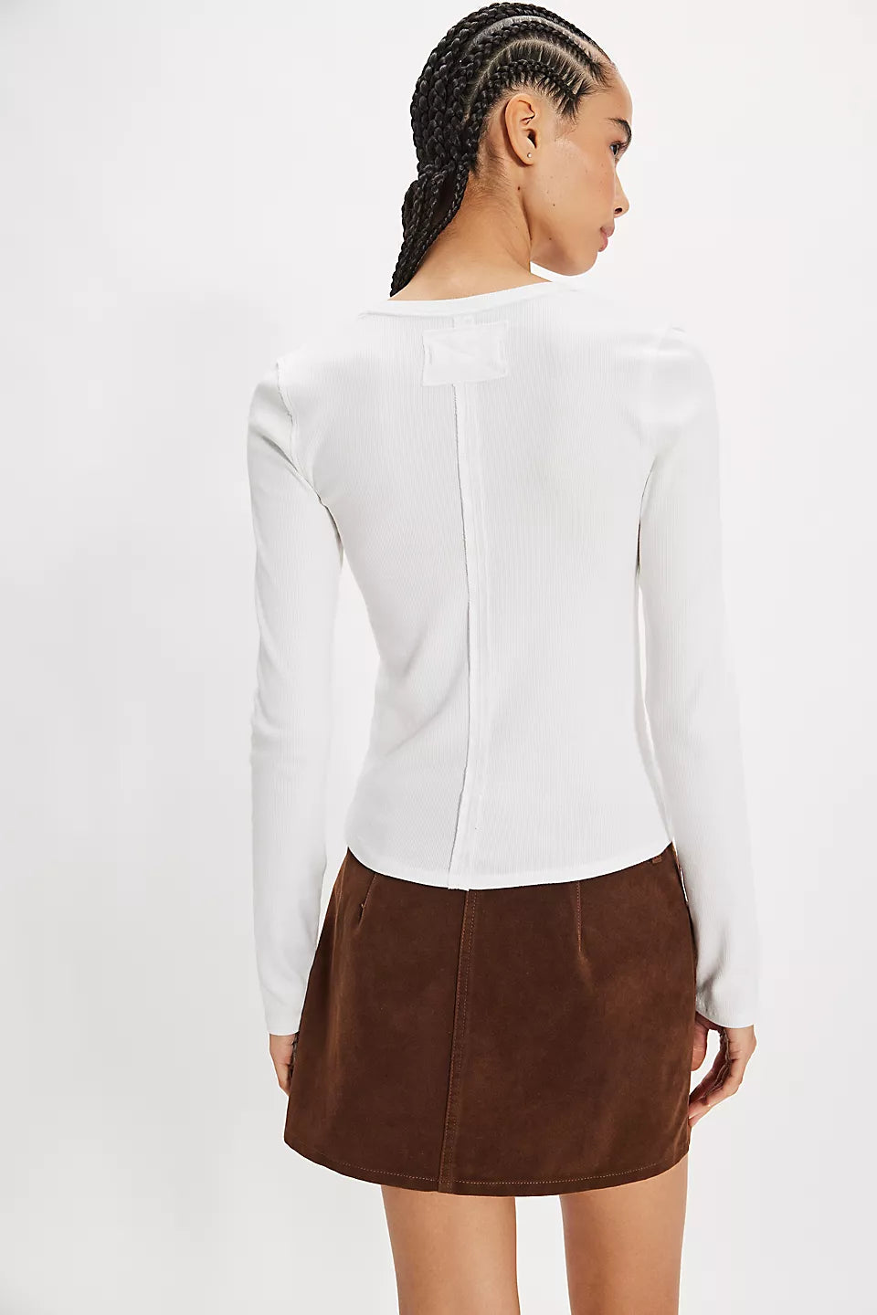 Free People Neria Long Sleeve Top in Ivory