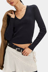 Free People Neria Long Sleeve Top in Black