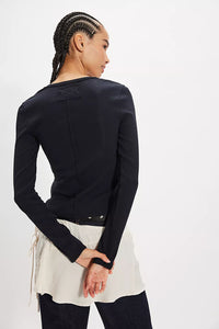 Free People Neria Long Sleeve Top in Black