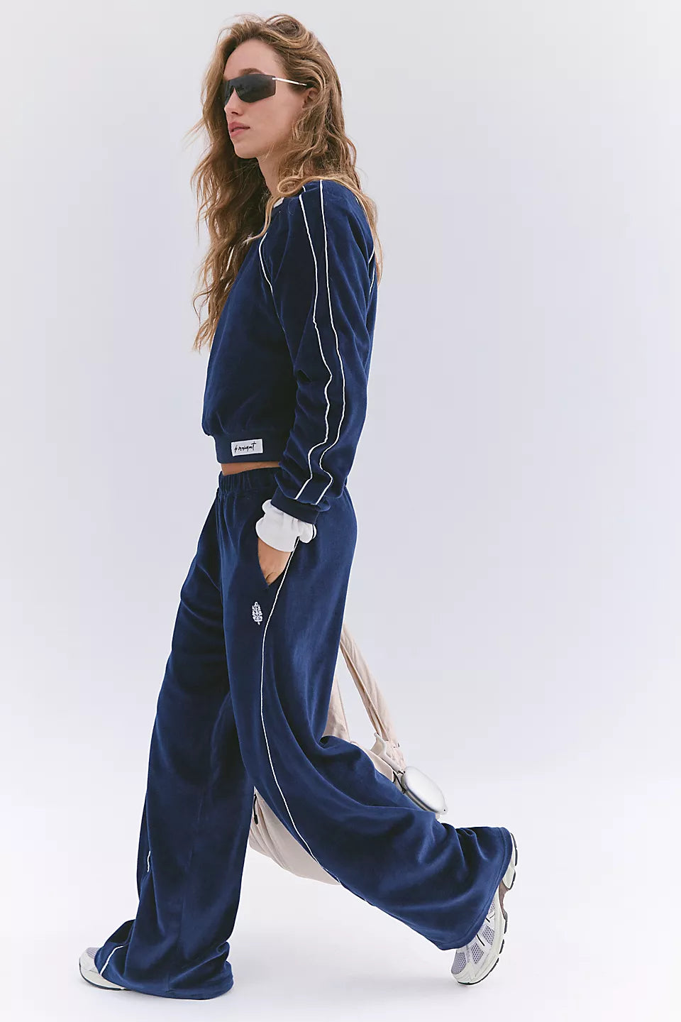 FP Movement Chalet All Day Velour Pants in Midnight Navy Combo
