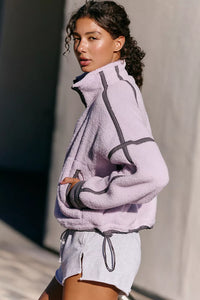 FP Movement Mountain High Half-Zip Fleece In Lilac W Vintage Black