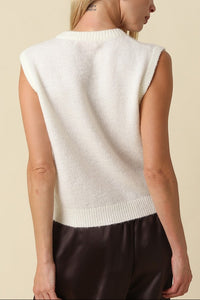 Ashton Sweater Vest in Cream