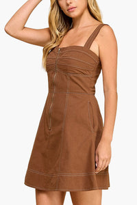 Camille Zip Front Mini Dress