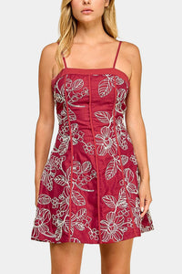 Birdie Embroidery Mini Dress