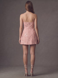 Charley Jacquard Beaded Floral Mini Dress