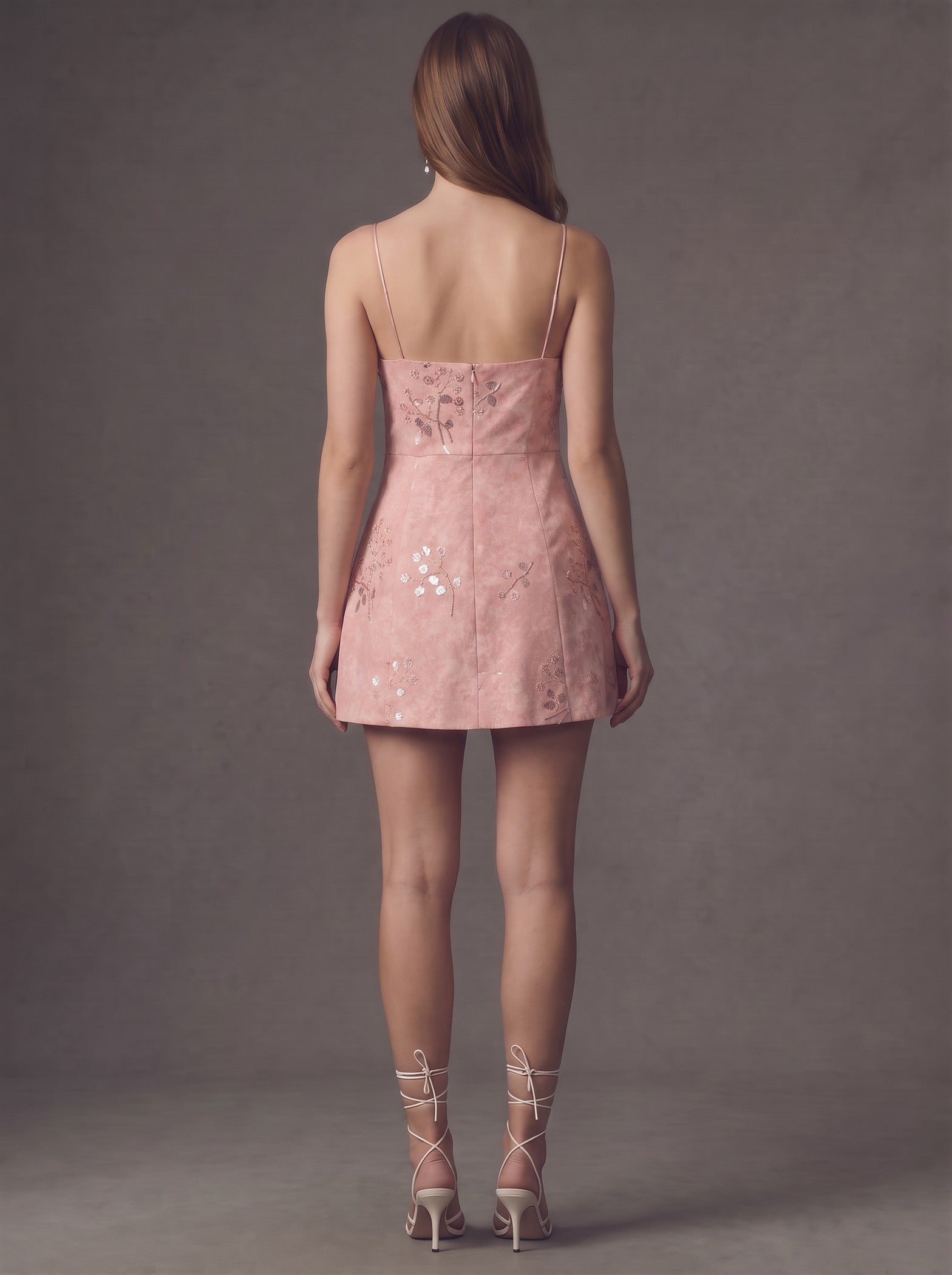 Charley Jacquard Beaded Floral Mini Dress